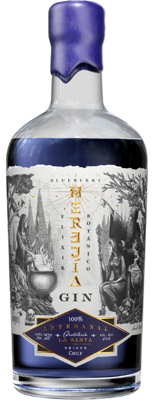 Botella de Gin Premium Herejía Blueberry Gin