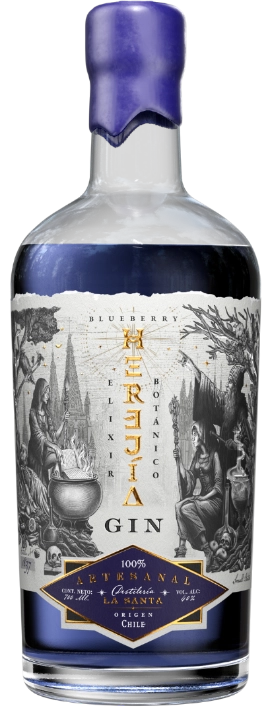 Botella de Gin Premium Herejía Blueberry Gin