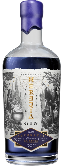 Botella de Gin Premium Herejía Blueberry Gin